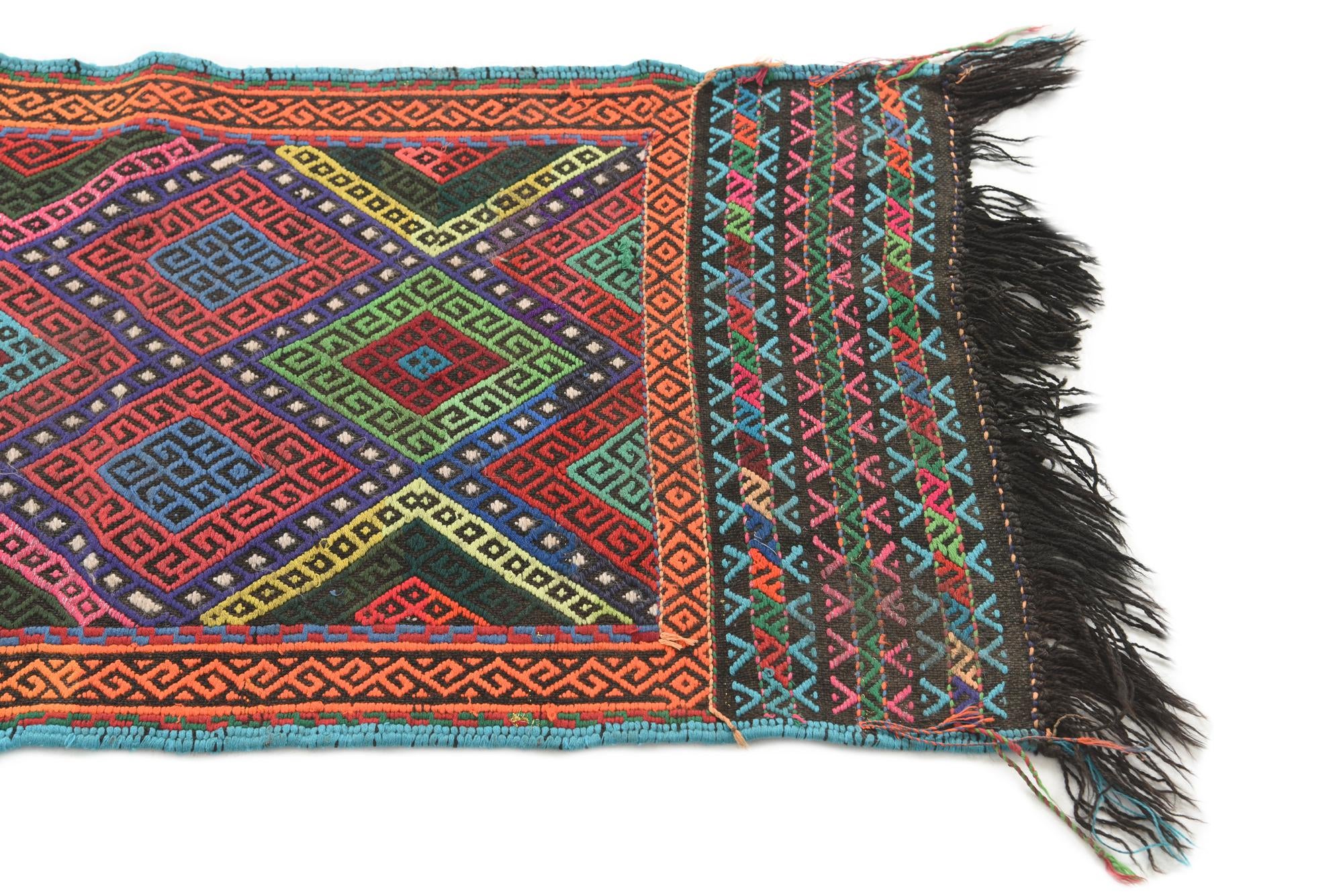 1' 10 x 8' 2 Hand Knotted Kilim Fars Persian Wool Runner Rug