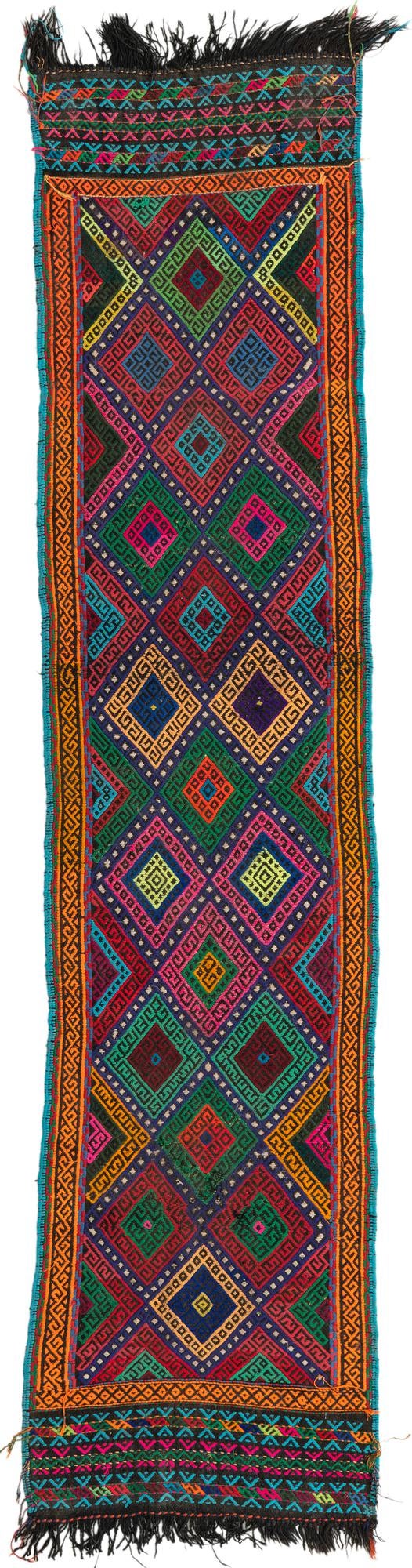 1' 10 x 8' 2 Hand Knotted Kilim Fars Persian Wool Runner Rug