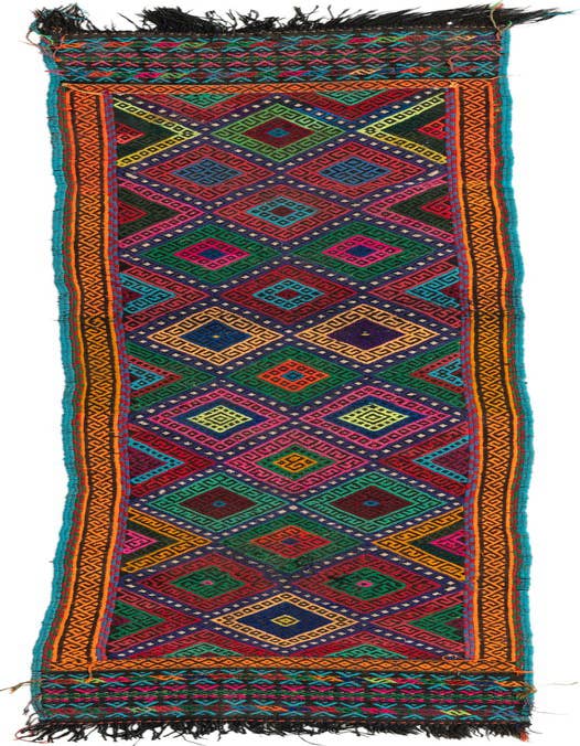 Detail image of 1' 10 x 8' 2 Hand Knotted Kilim Fars Persian Wool Runner Rug