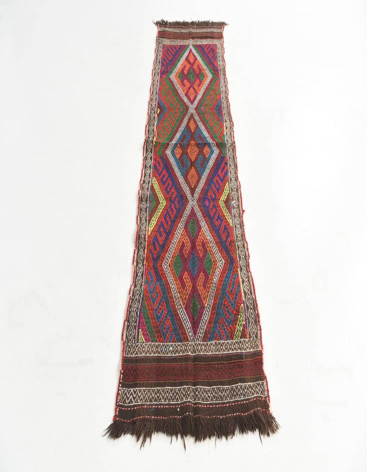 Detail image of 2' 3 x 8' 2  Hand Knotted Kilim Fars Persian Wool Runner Rug