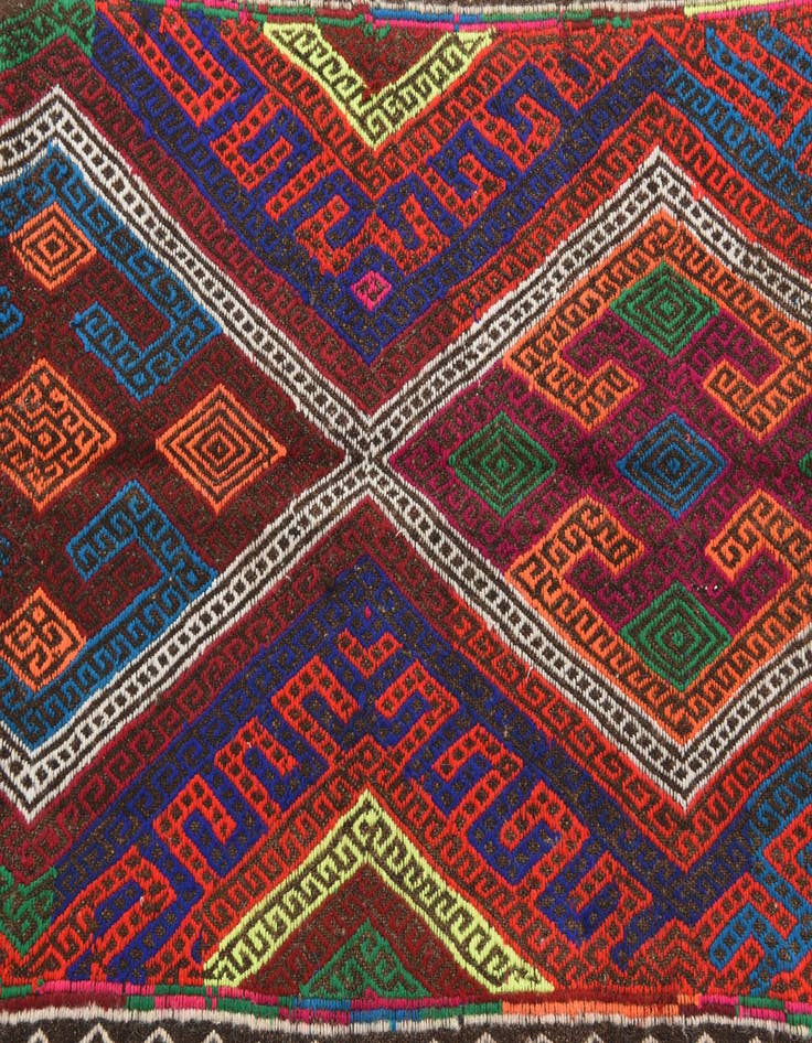 Detail image of 2' 3 x 8' 2  Hand Knotted Kilim Fars Persian Wool Runner Rug