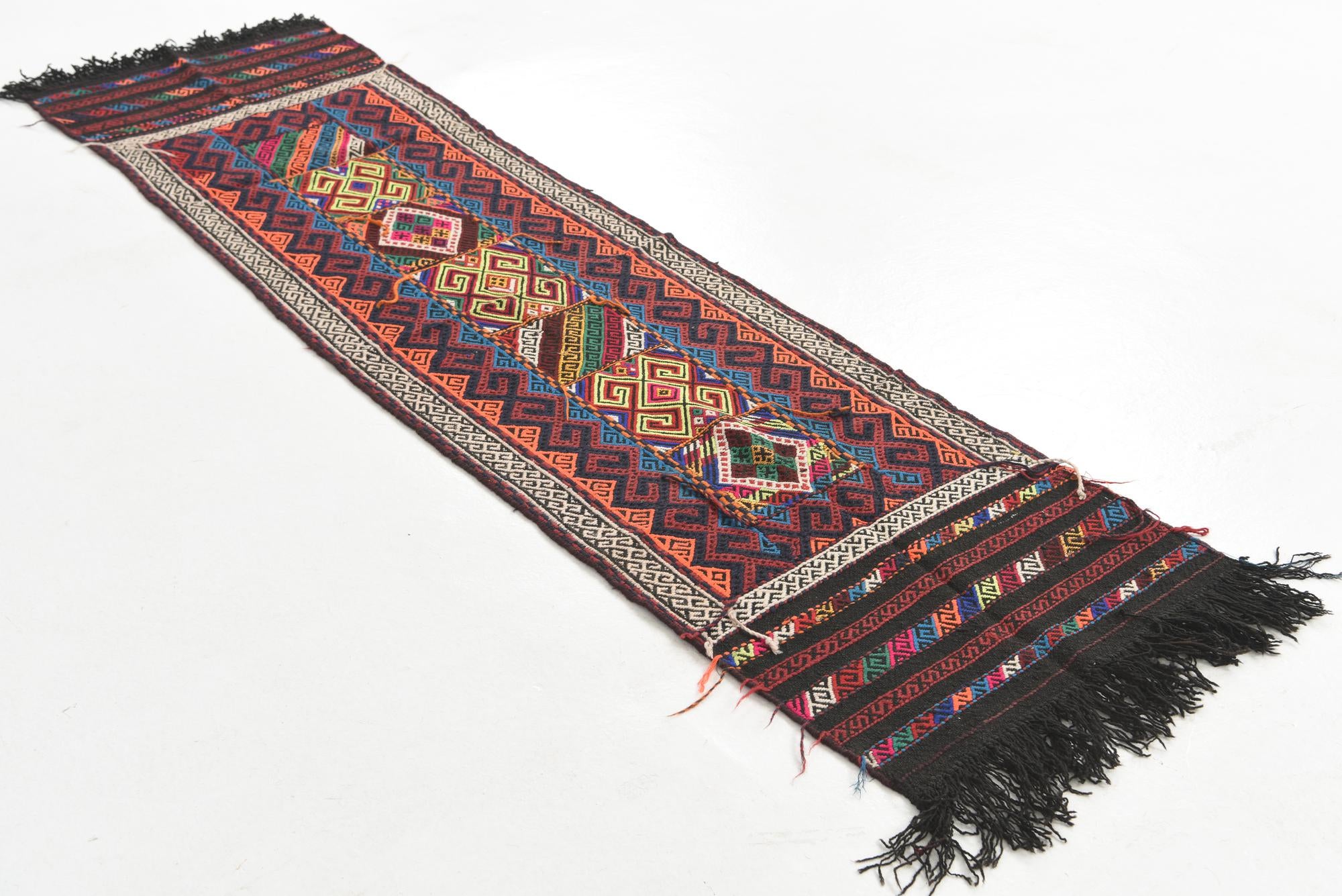 2' x 7' 4 Hand Knotted Kilim Fars Persian Wool Runner Rug
