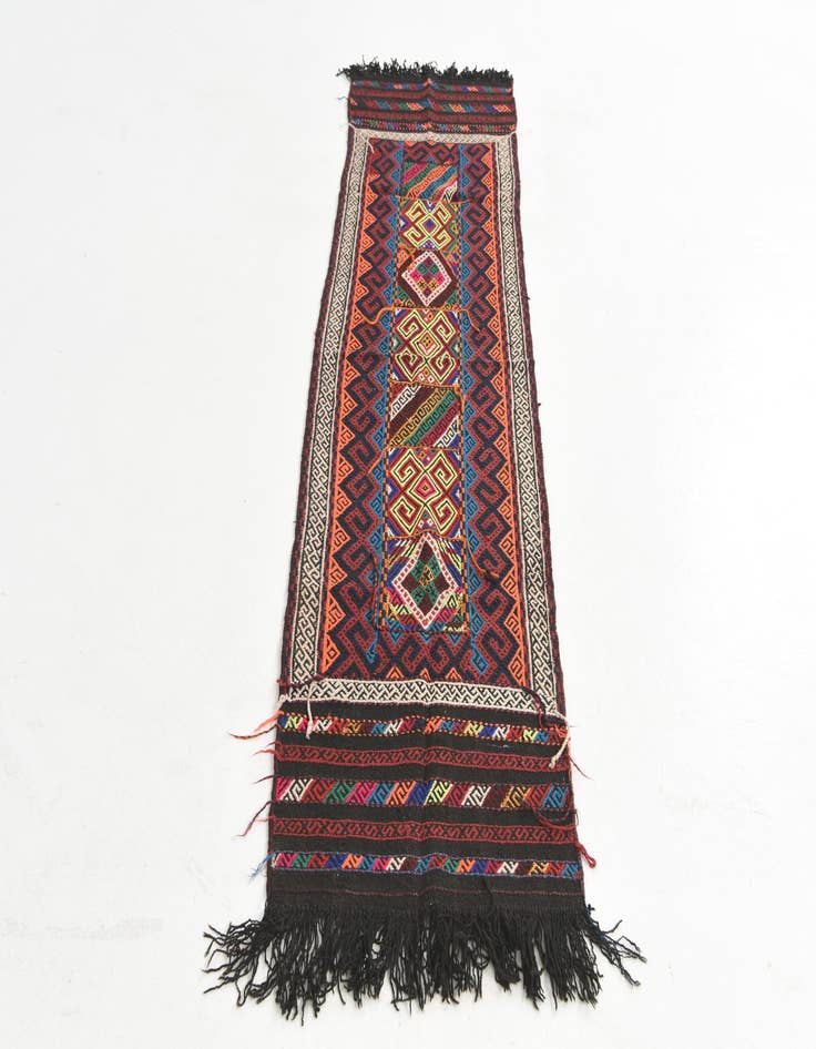 Detail image of 2' x 7' 4 Hand Knotted Kilim Fars Persian Wool Runner Rug