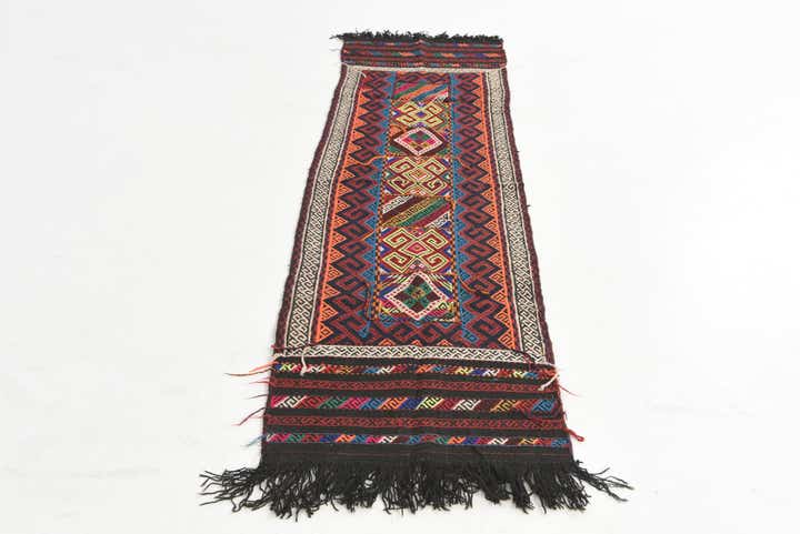 2' x 7' 4 Hand Knotted Kilim Fars Persian Wool Runner Rug