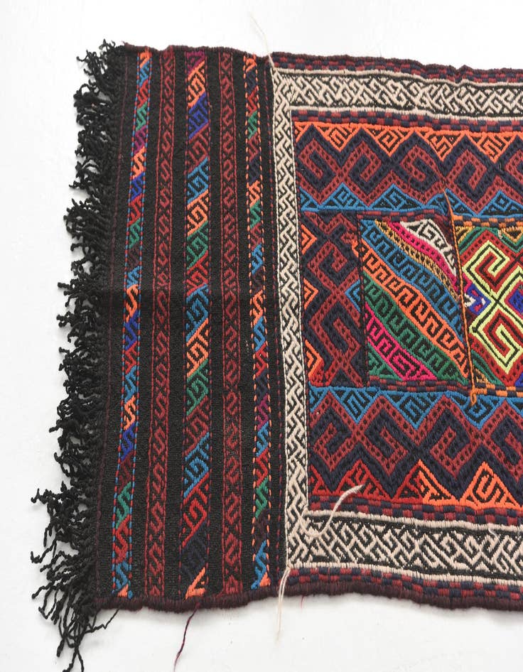 Detail image of 2' x 7' 4 Hand Knotted Kilim Fars Persian Wool Runner Rug