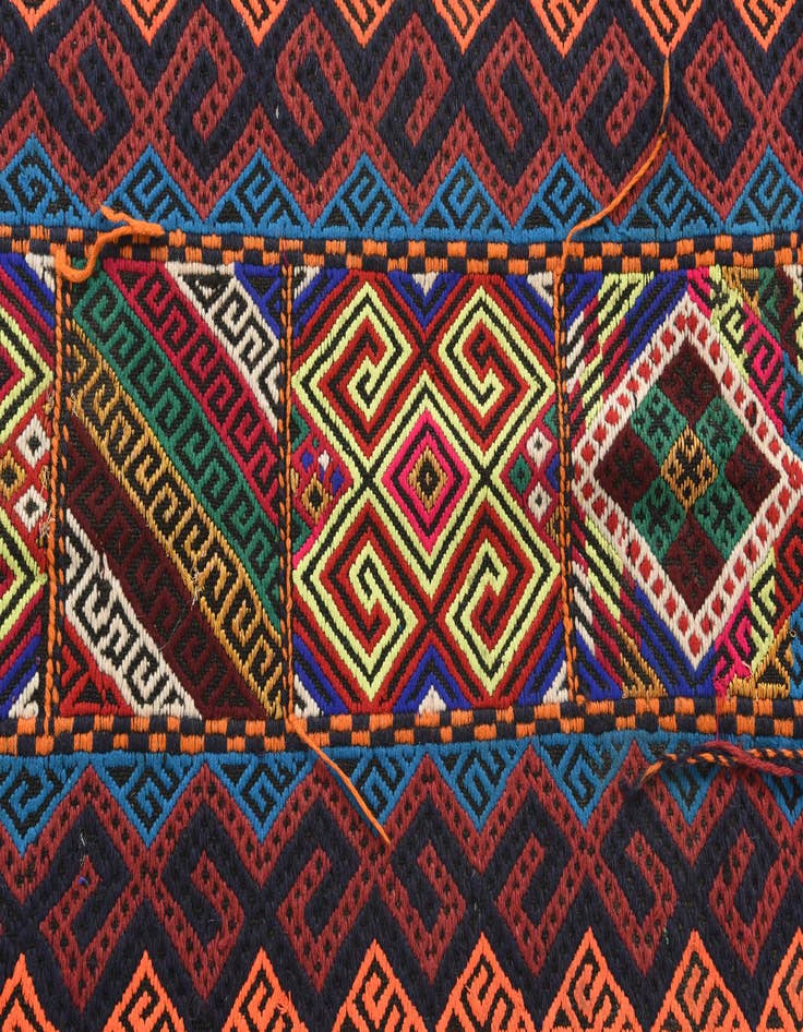 Detail image of 2' x 7' 4 Hand Knotted Kilim Fars Persian Wool Runner Rug