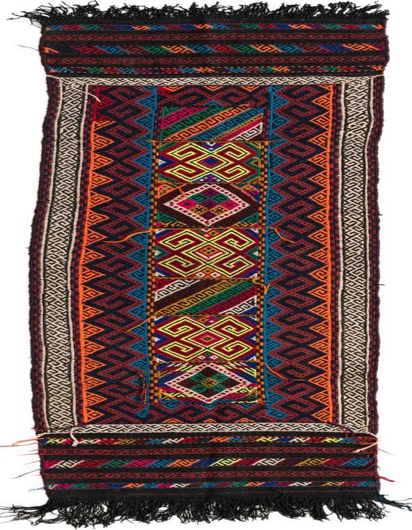 2' x 7' 4 Hand Knotted Kilim Fars Persian Wool Runner Rug