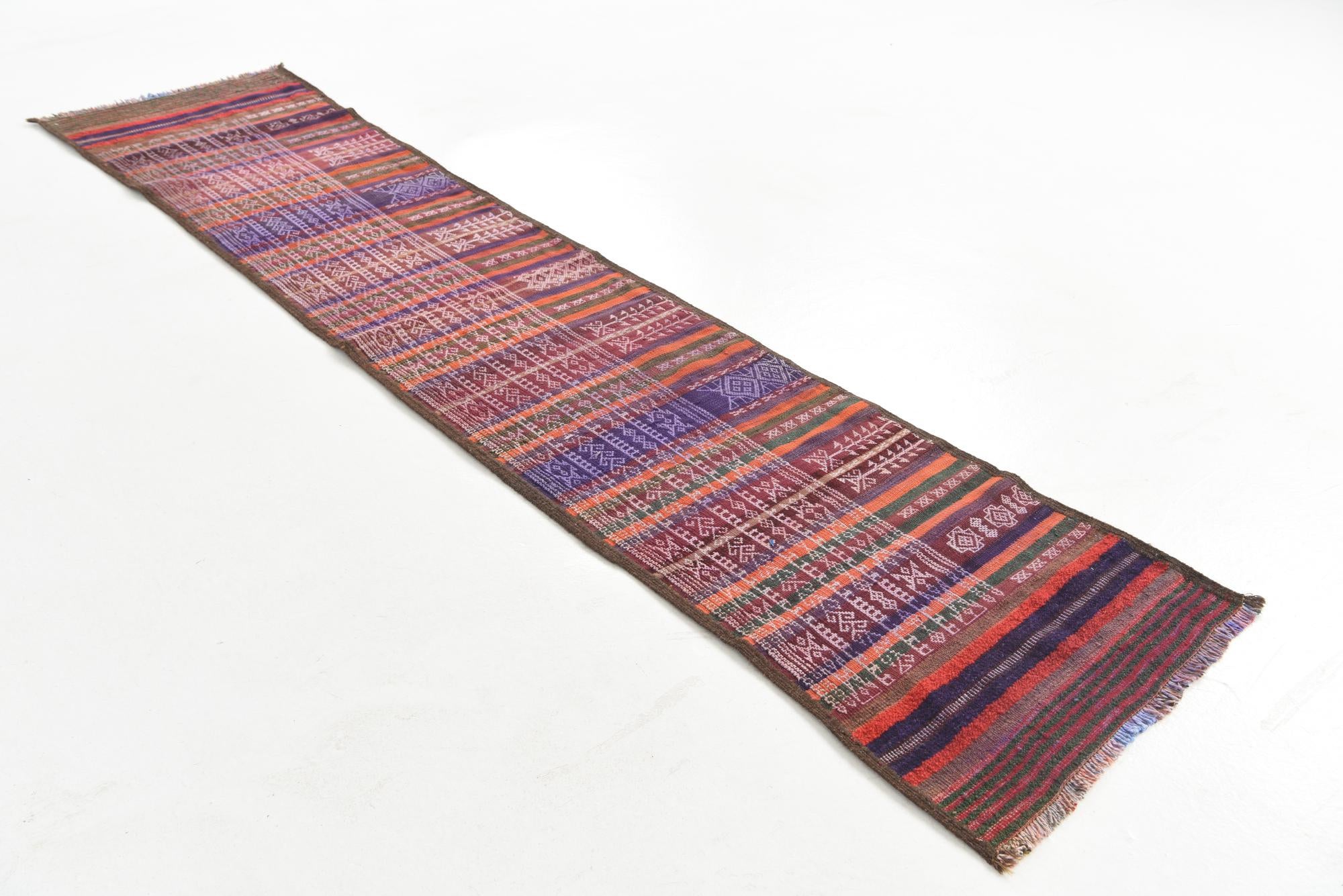 2' 1 x 10' 2 Hand Knotted Kilim Fars Persian Wool Runner Rug