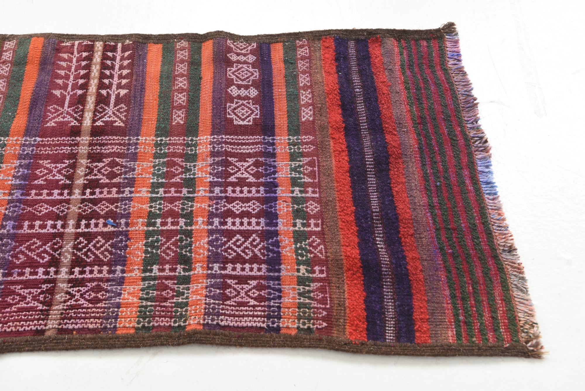 2' 1 x 10' 2 Hand Knotted Kilim Fars Persian Wool Runner Rug