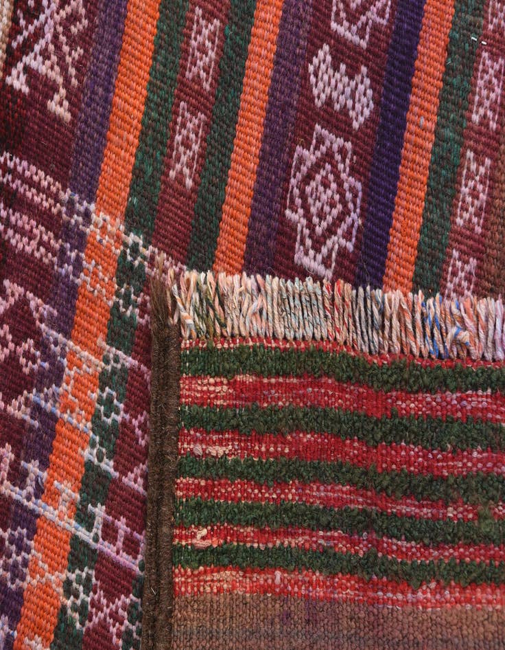 Detail image of 2' 1 x 10' 2  Hand Knotted Kilim Fars Persian Wool Runner Rug