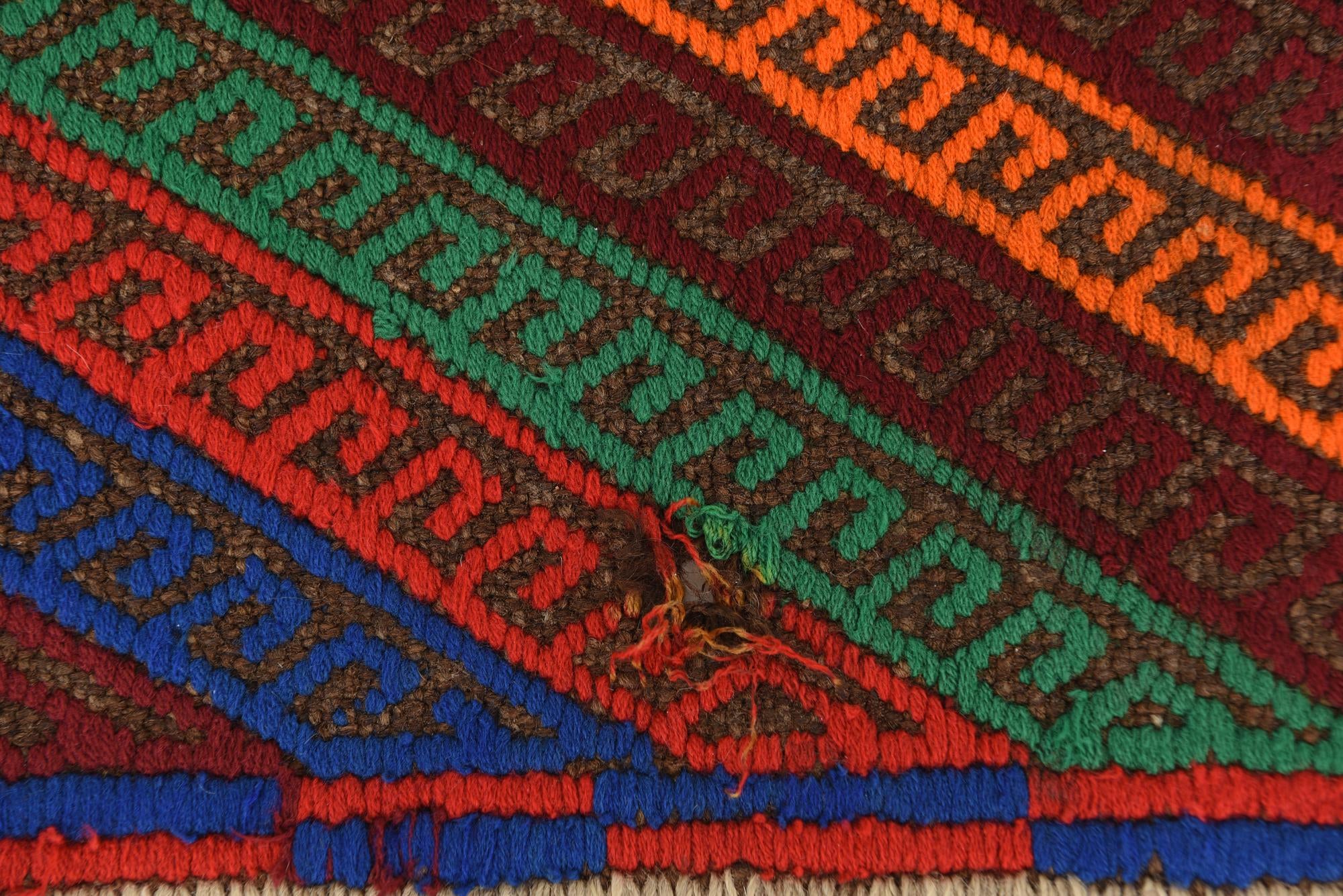 1' 10 x 6' 9 Hand Knotted Kilim Fars Persian Wool Runner Rug