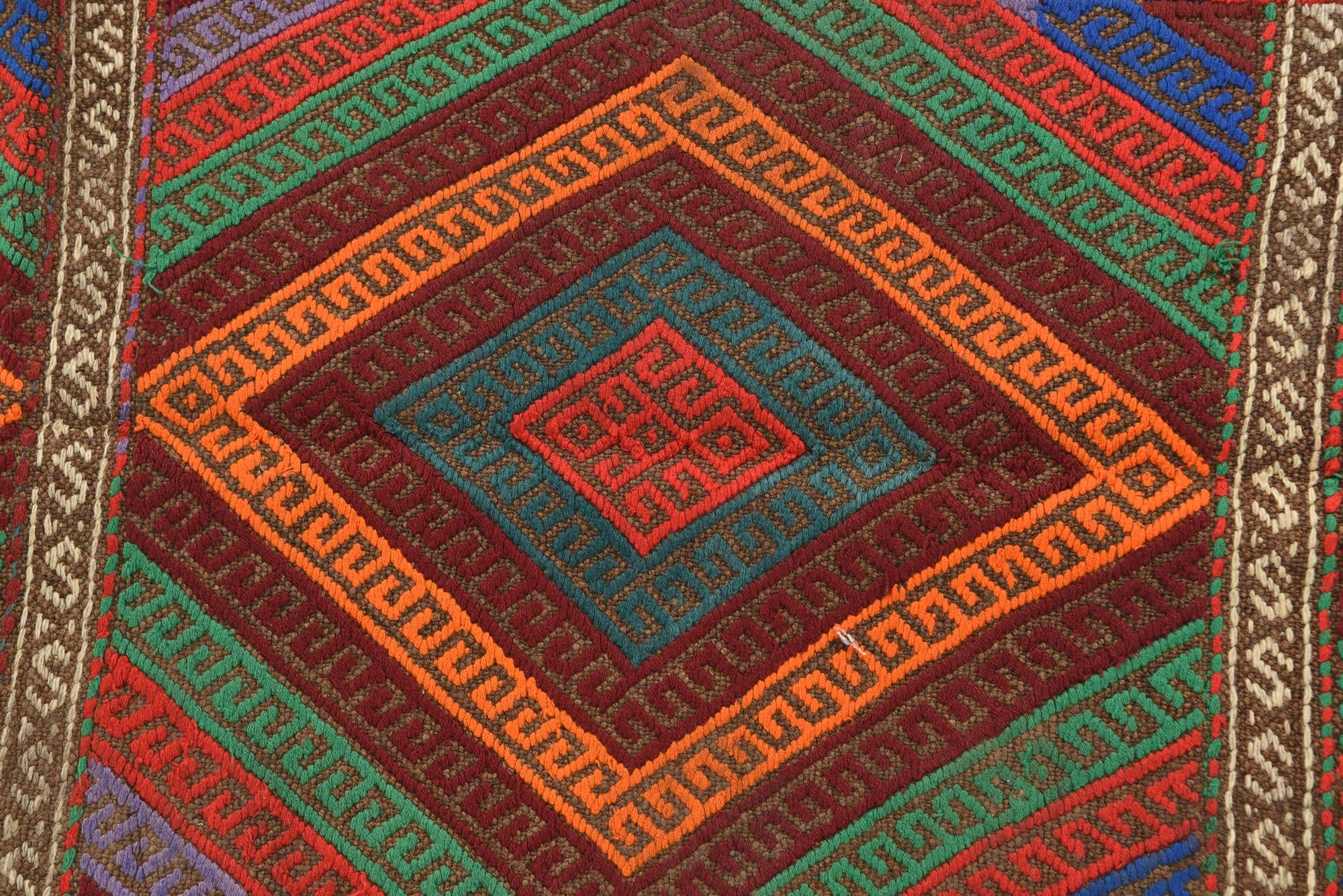 1' 10 x 6' 9 Hand Knotted Kilim Fars Persian Wool Runner Rug