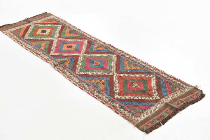 1' 10 x 6' 2 Hand Knotted Kilim Fars Persian Wool Runner Rug