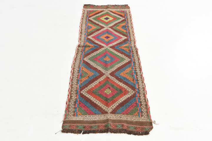 1' 10 x 6' 2 Hand Knotted Kilim Fars Persian Wool Runner Rug