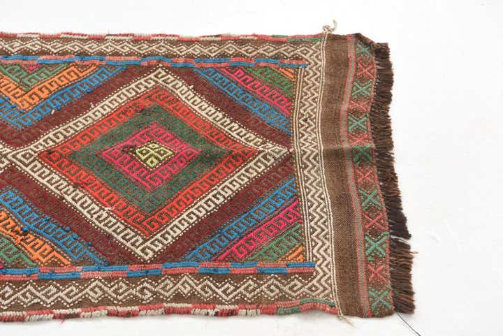 1' 10 x 6' 2 Hand Knotted Kilim Fars Persian Wool Runner Rug