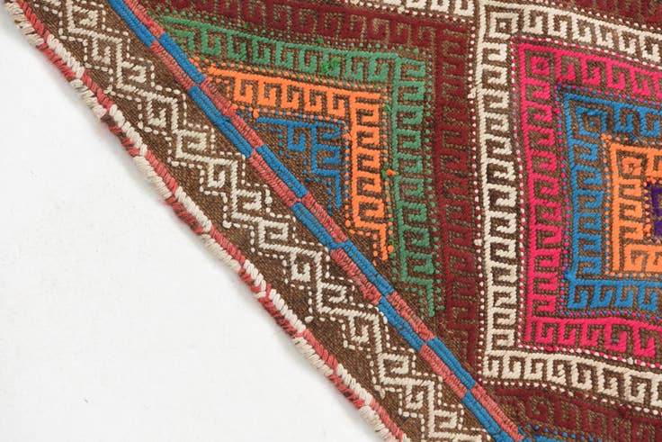 Detail image of 1' 10 x 6' 2 Hand Knotted Kilim Fars Persian Wool Runner Rug