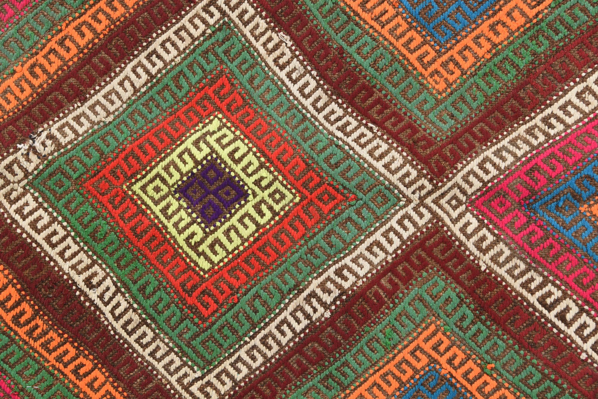 55cm x 190cm Hand Knotted Kilim Fars Persian Wool Runner Rug