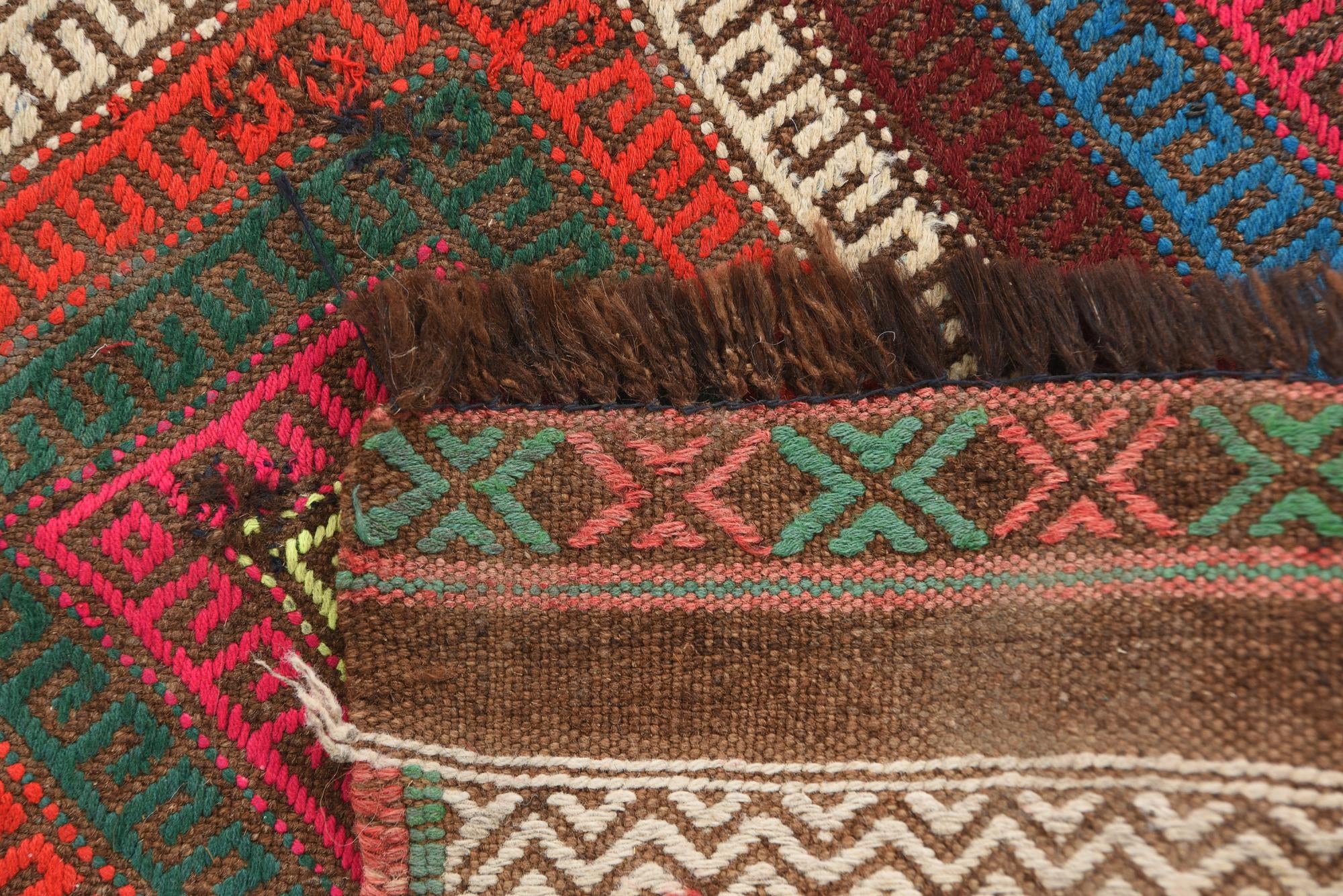 55cm x 190cm Hand Knotted Kilim Fars Persian Wool Runner Rug