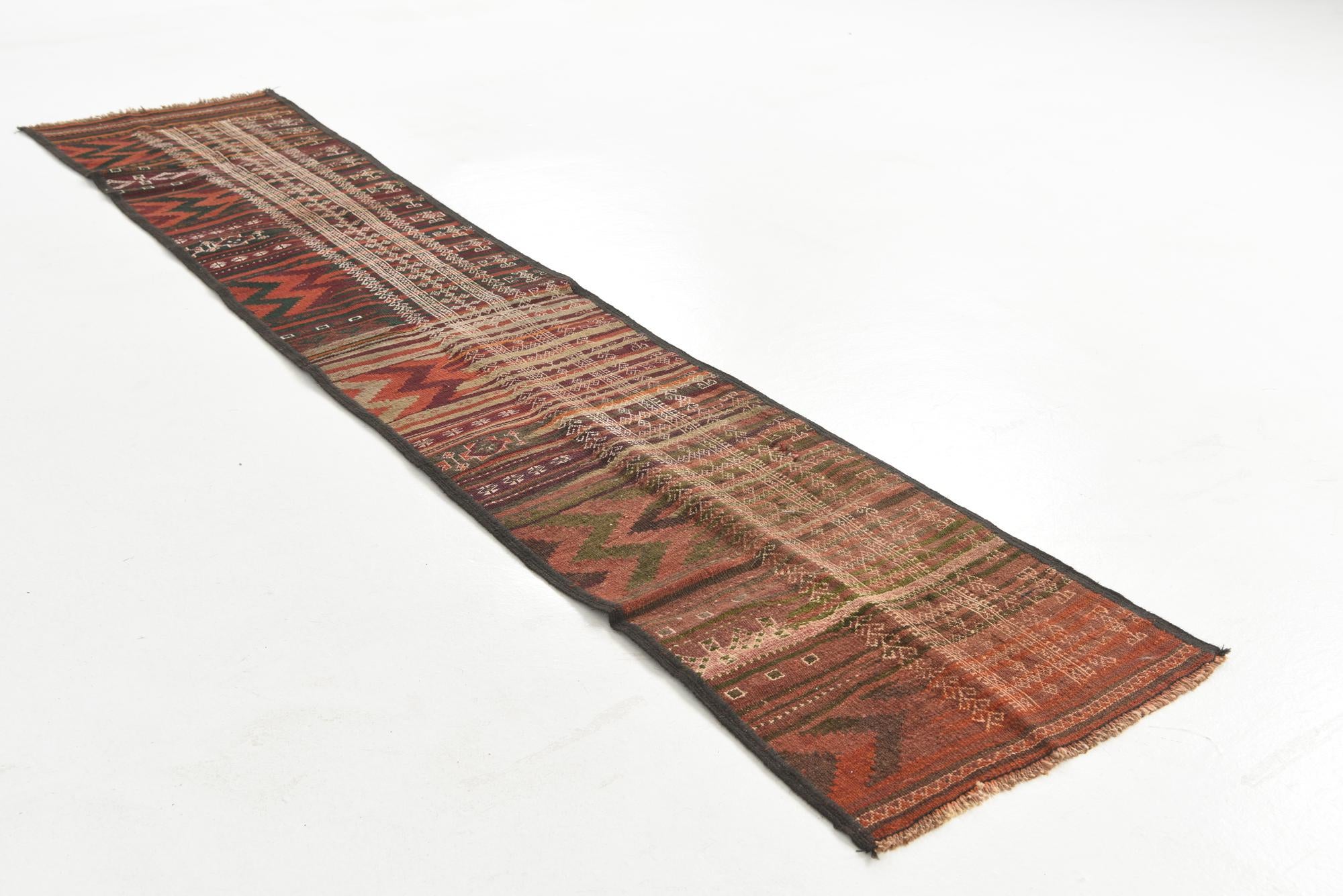 2' x 9' 9 Hand Knotted Kilim Fars Persian Wool Runner Rug