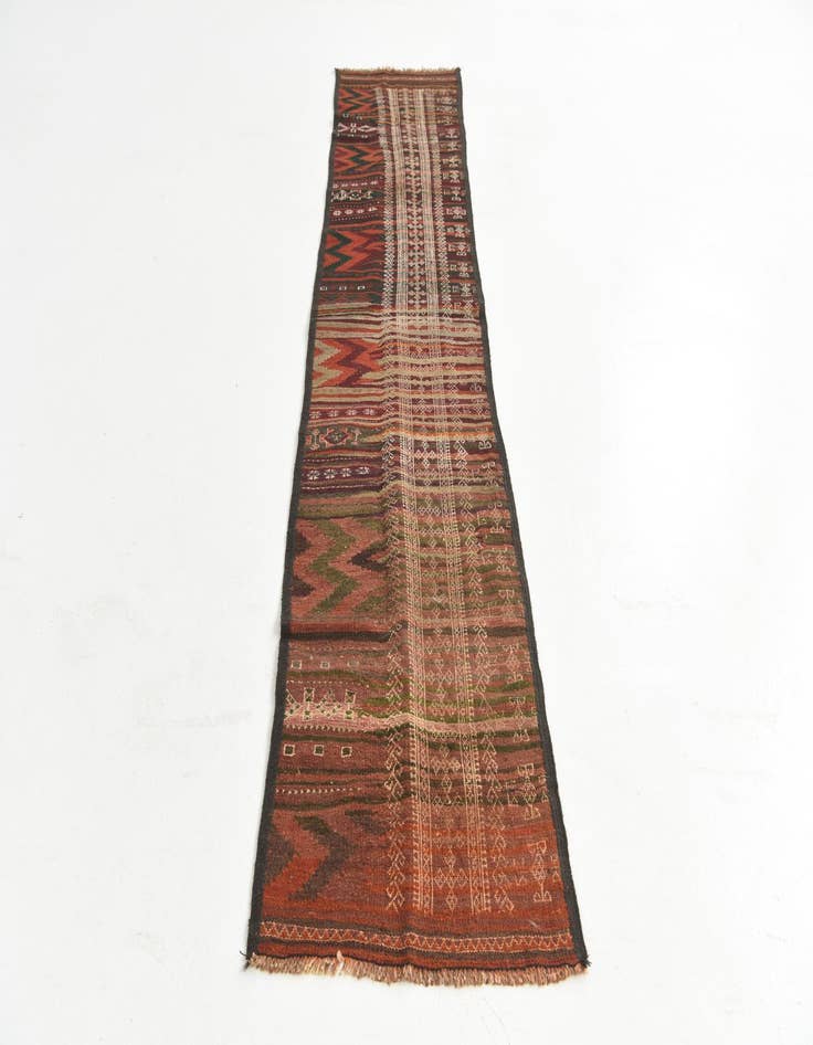 Detail image of 2' x 9' 9  Hand Knotted Kilim Fars Persian Wool Runner Rug