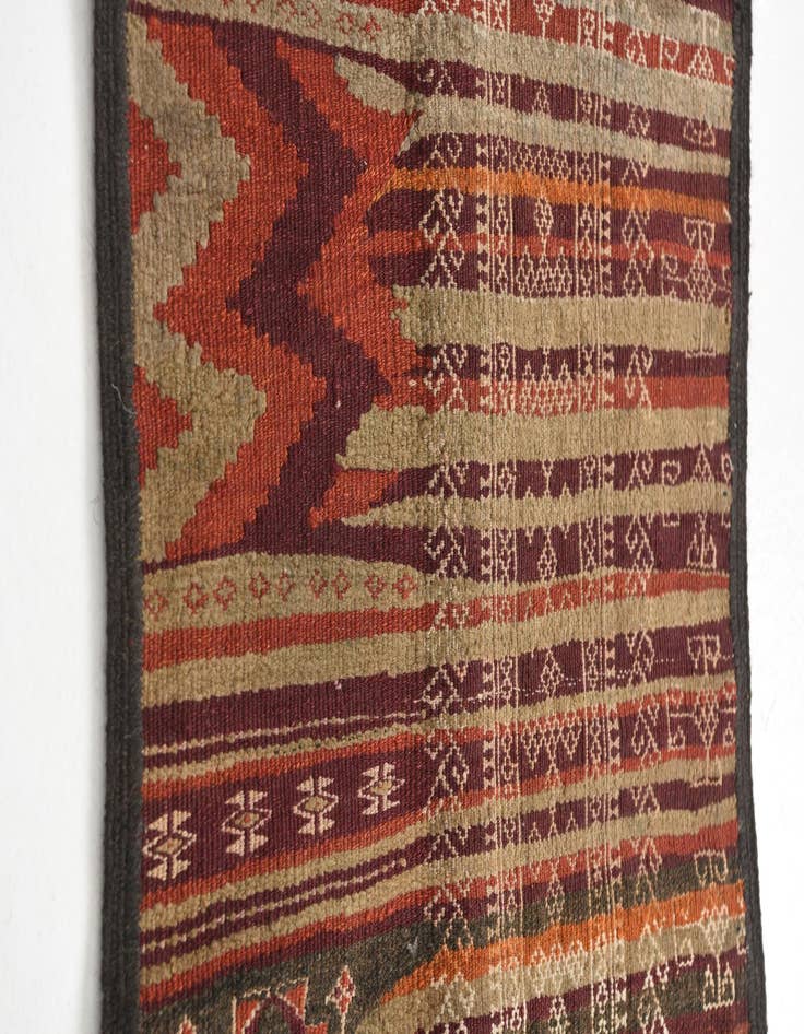 Detail image of 2' x 9' 9  Hand Knotted Kilim Fars Persian Wool Runner Rug