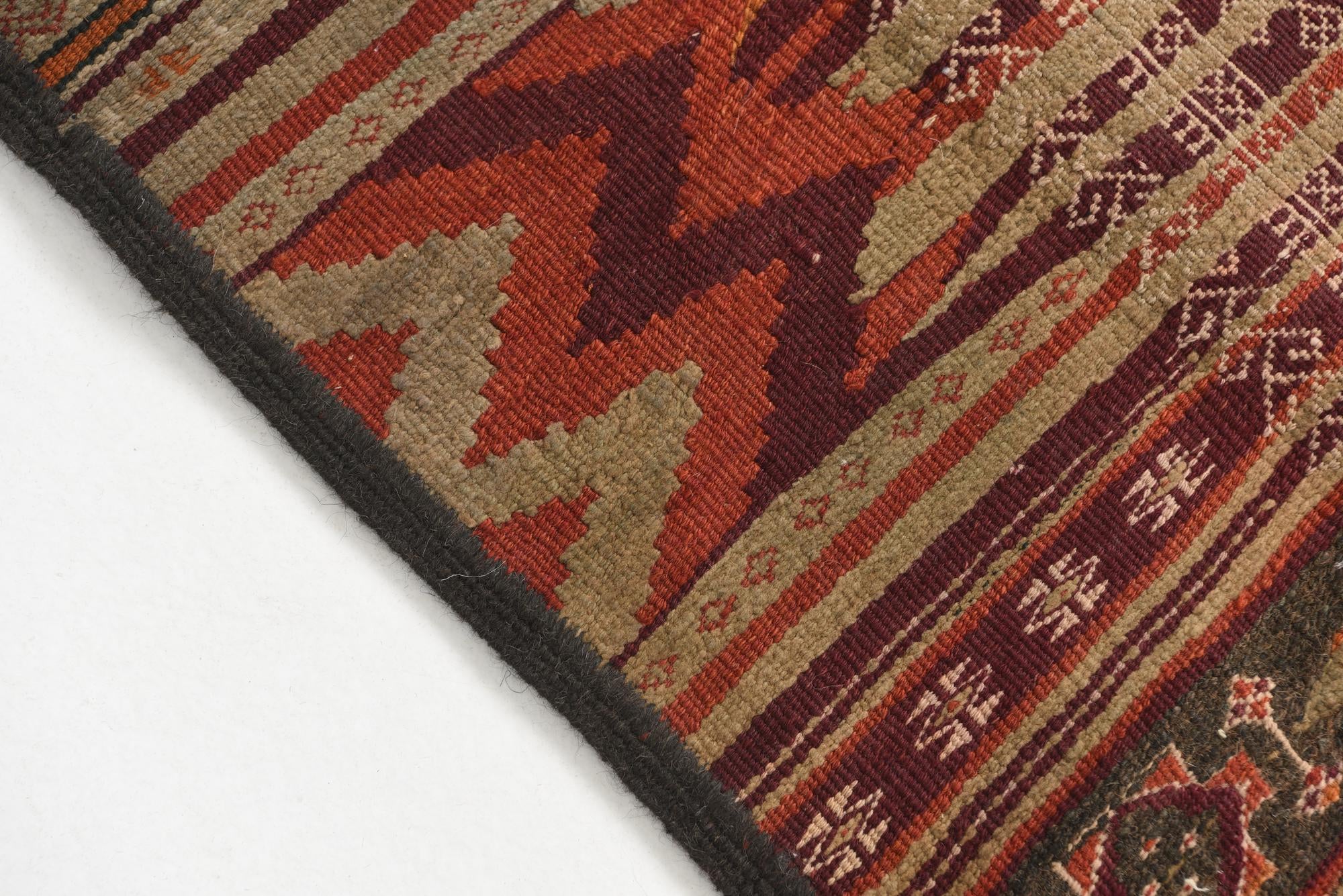 2' x 9' 9 Hand Knotted Kilim Fars Persian Wool Runner Rug