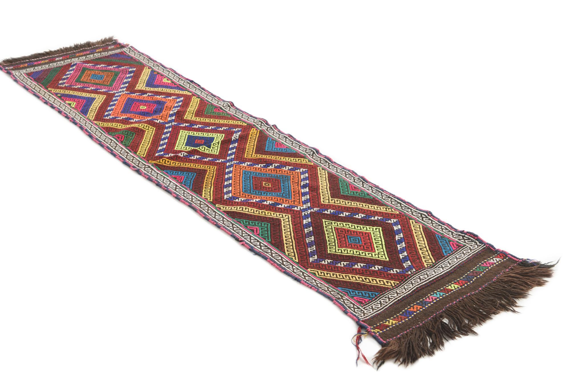 2' x 7' 10 Hand Knotted Kilim Fars Persian Wool Runner Rug