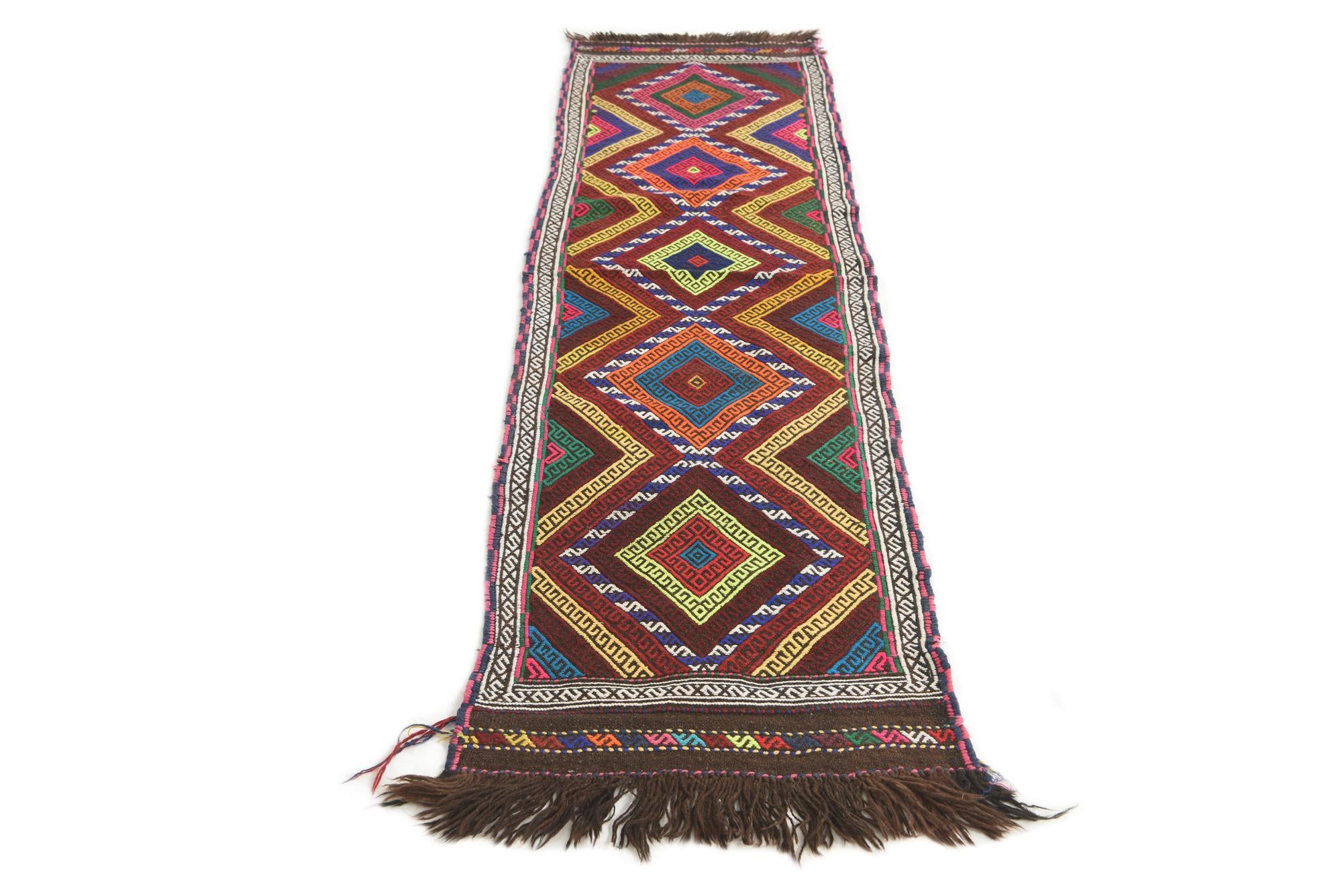 2' x 7' 10 Hand Knotted Kilim Fars Persian Wool Runner Rug