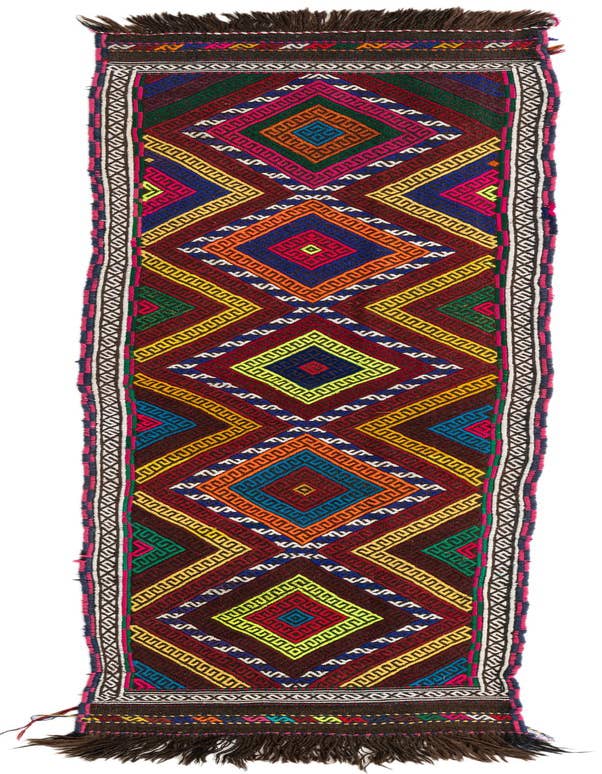 Detail image of 2' x 7' 10 Hand Knotted Kilim Fars Persian Wool Runner Rug