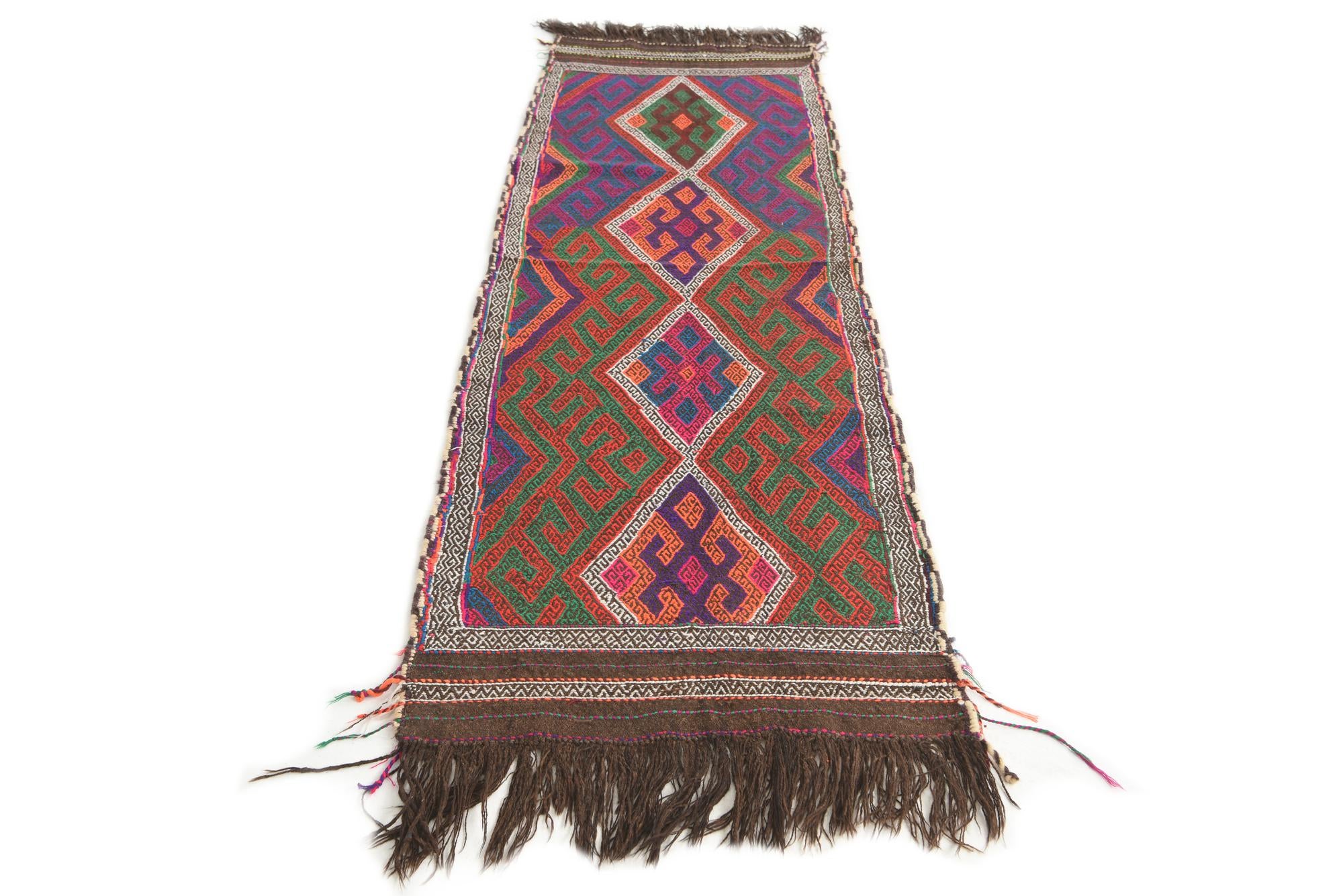2' 3 x 7' 8 Hand Knotted Kilim Fars Persian Wool Runner Rug