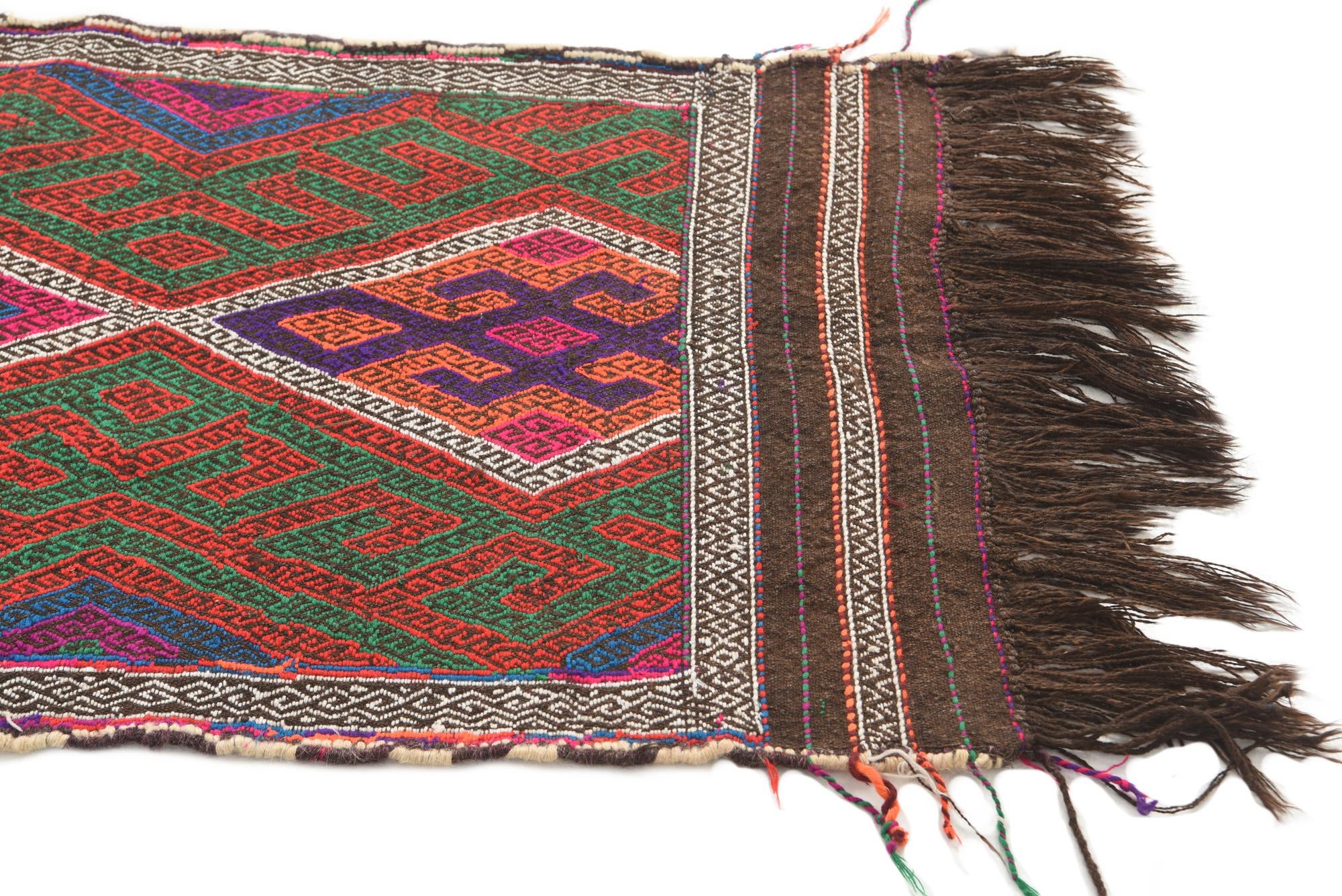 2' 3 x 7' 8 Hand Knotted Kilim Fars Persian Wool Runner Rug