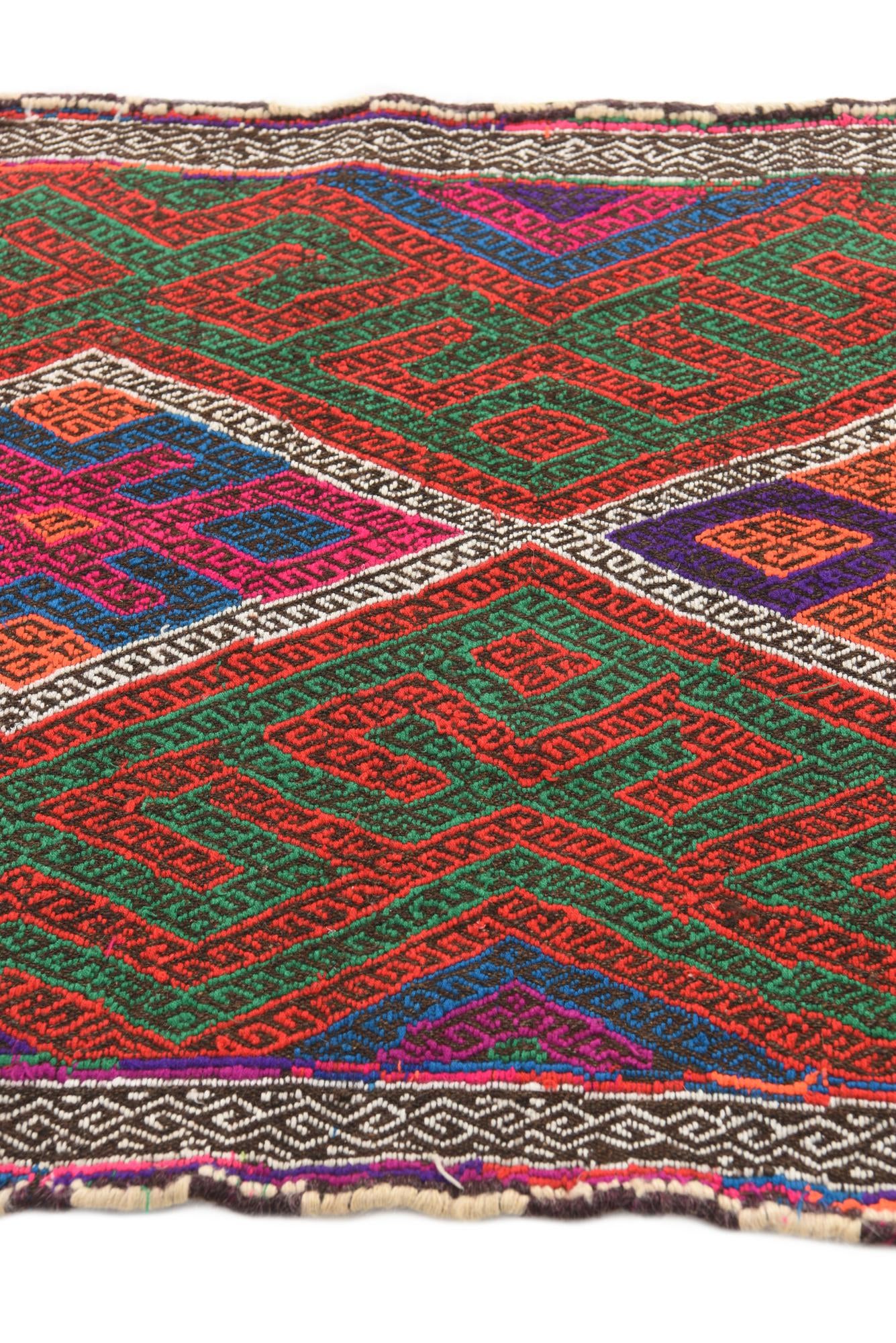 2' 3 x 7' 8 Hand Knotted Kilim Fars Persian Wool Runner Rug