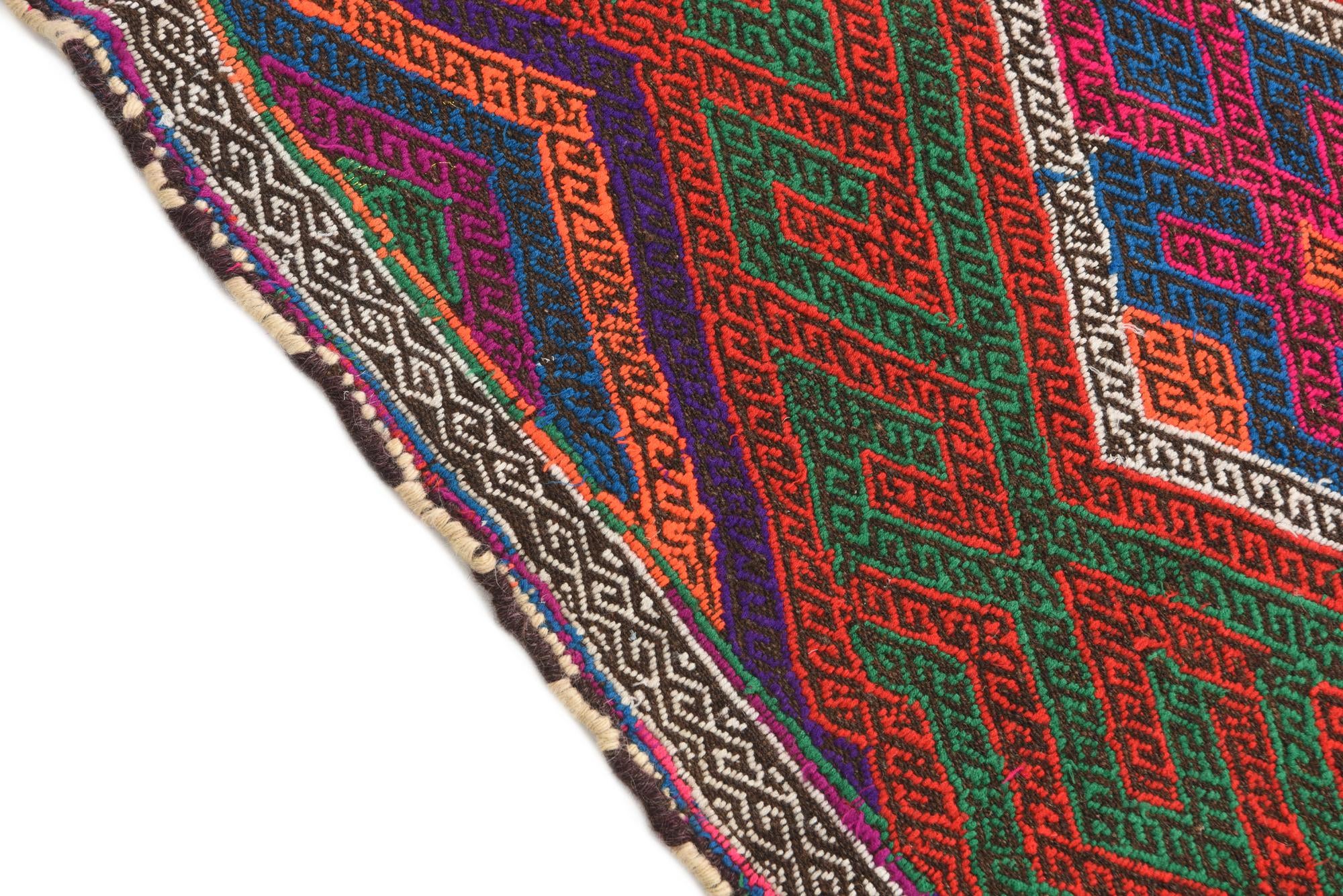 2' 3 x 7' 8 Hand Knotted Kilim Fars Persian Wool Runner Rug
