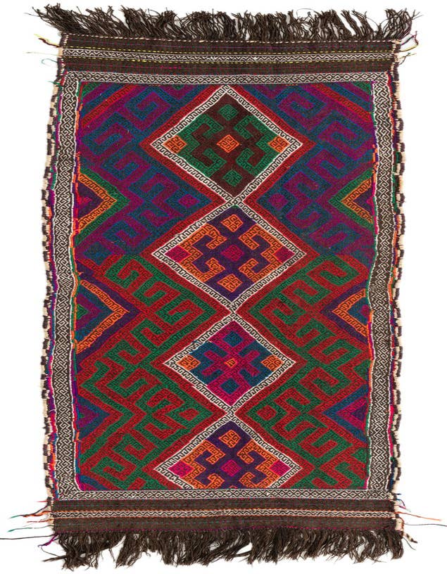 Detail image of 2' 3 x 7' 8 Hand Knotted Kilim Fars Persian Wool Runner Rug