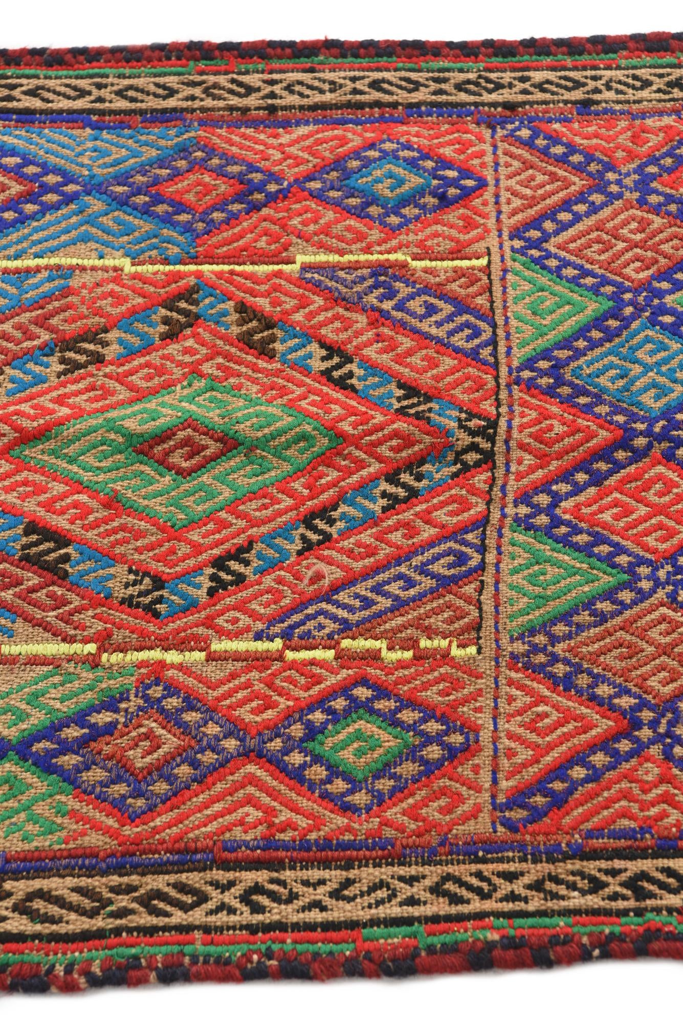 2' 1 x 9' 4 Hand Knotted Kilim Fars Persian Wool Runner Rug