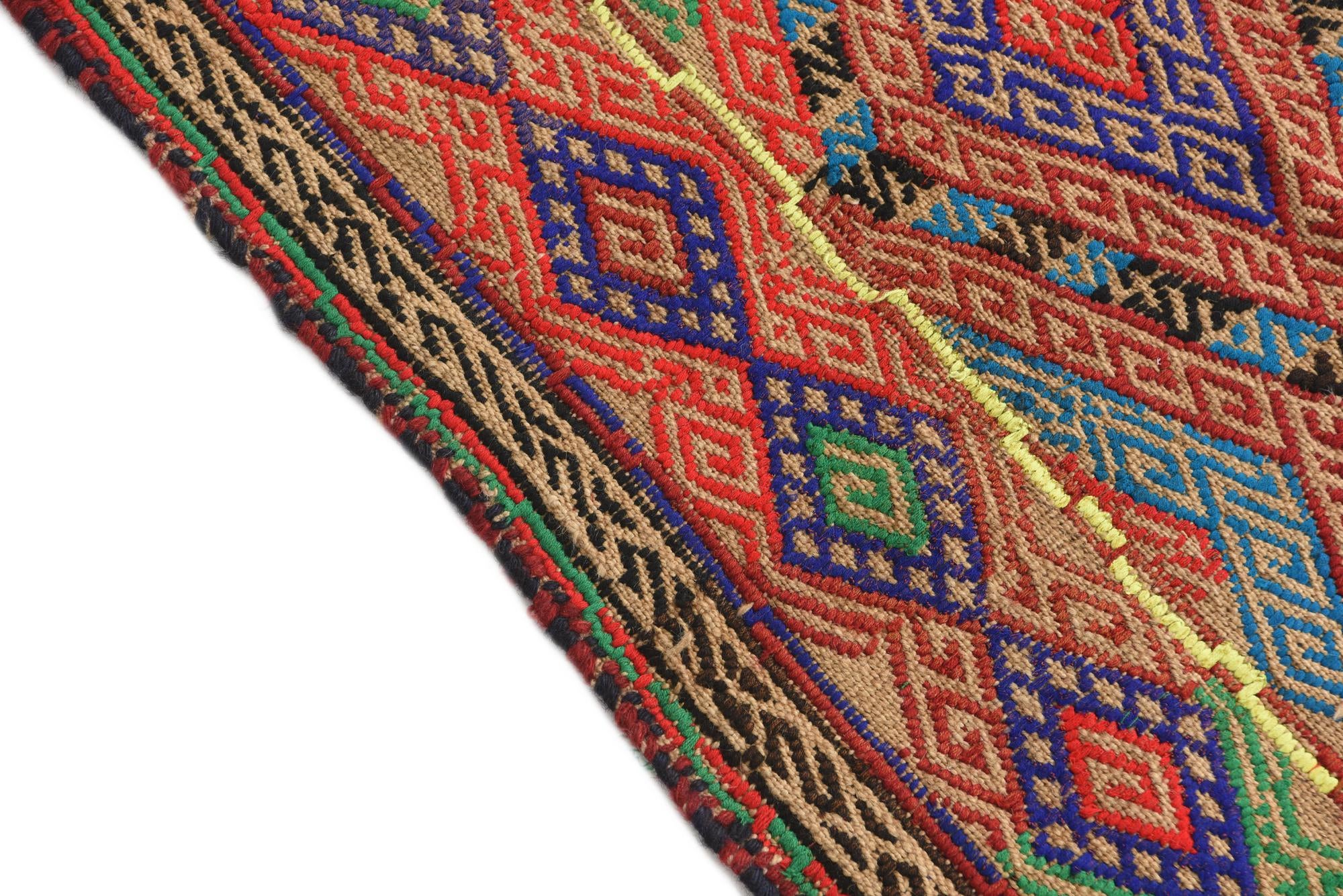 2' 1 x 9' 4 Hand Knotted Kilim Fars Persian Wool Runner Rug