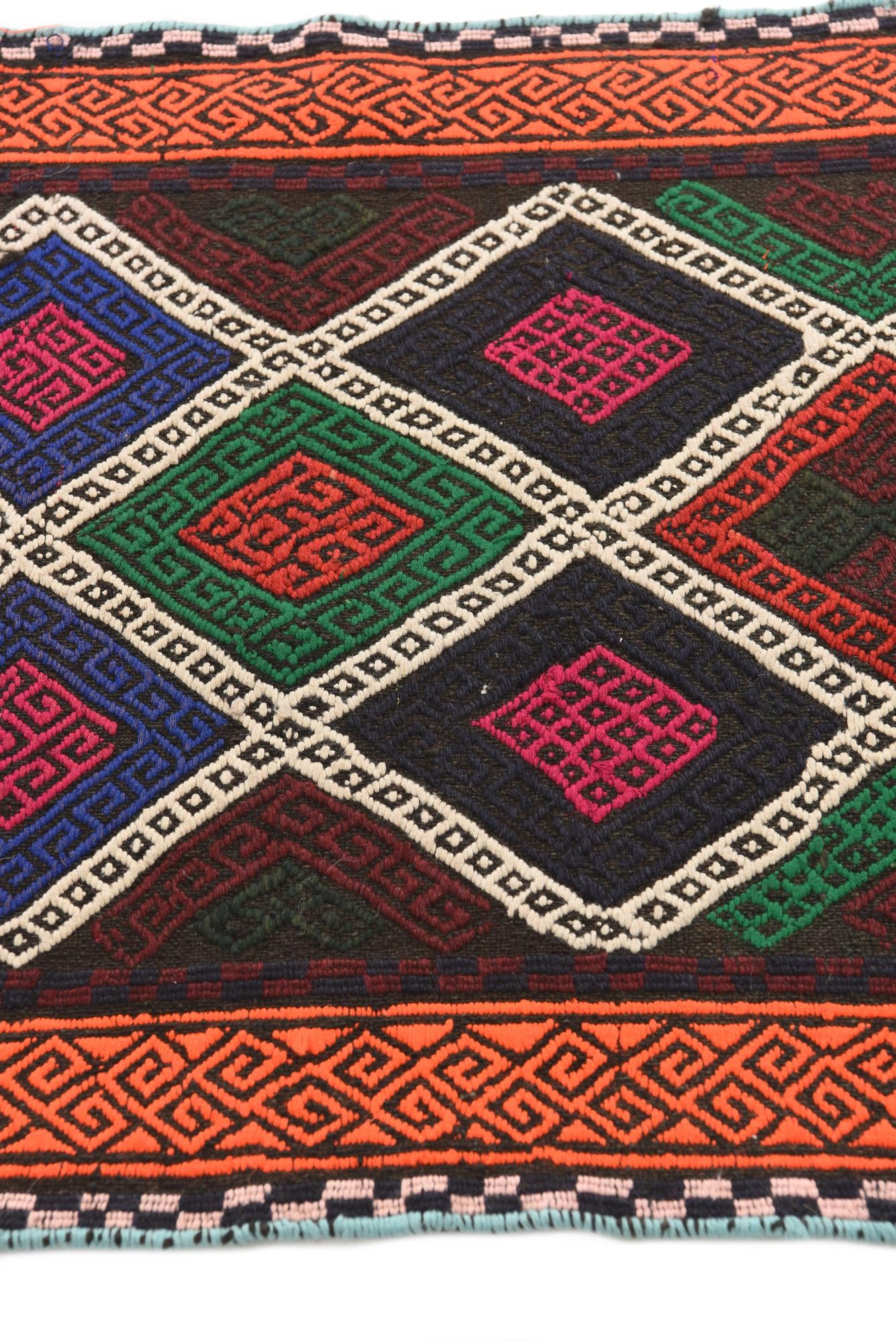 2' 2 x 9' Hand Knotted Kilim Fars Persian Wool Runner Rug