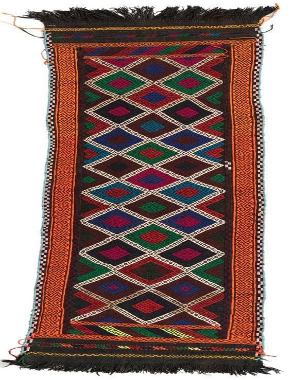Detail image of 2' 2 x 9' Hand Knotted Kilim Fars Persian Wool Runner Rug