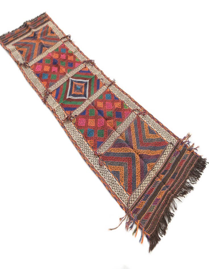 Detail image of 2' x 7'  Hand Knotted Kilim Fars Persian Wool Runner Rug