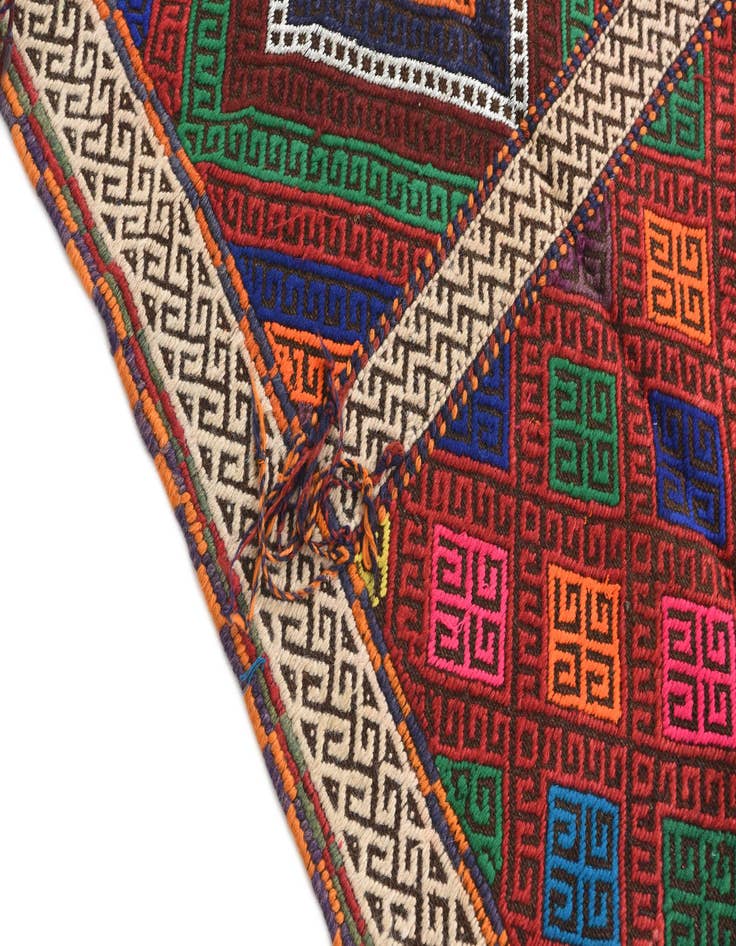 Detail image of 2' x 7'  Hand Knotted Kilim Fars Persian Wool Runner Rug