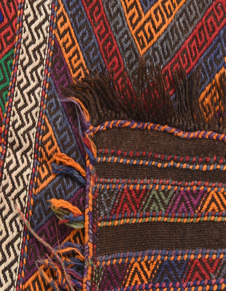 Detail image of 2' x 7'  Hand Knotted Kilim Fars Persian Wool Runner Rug