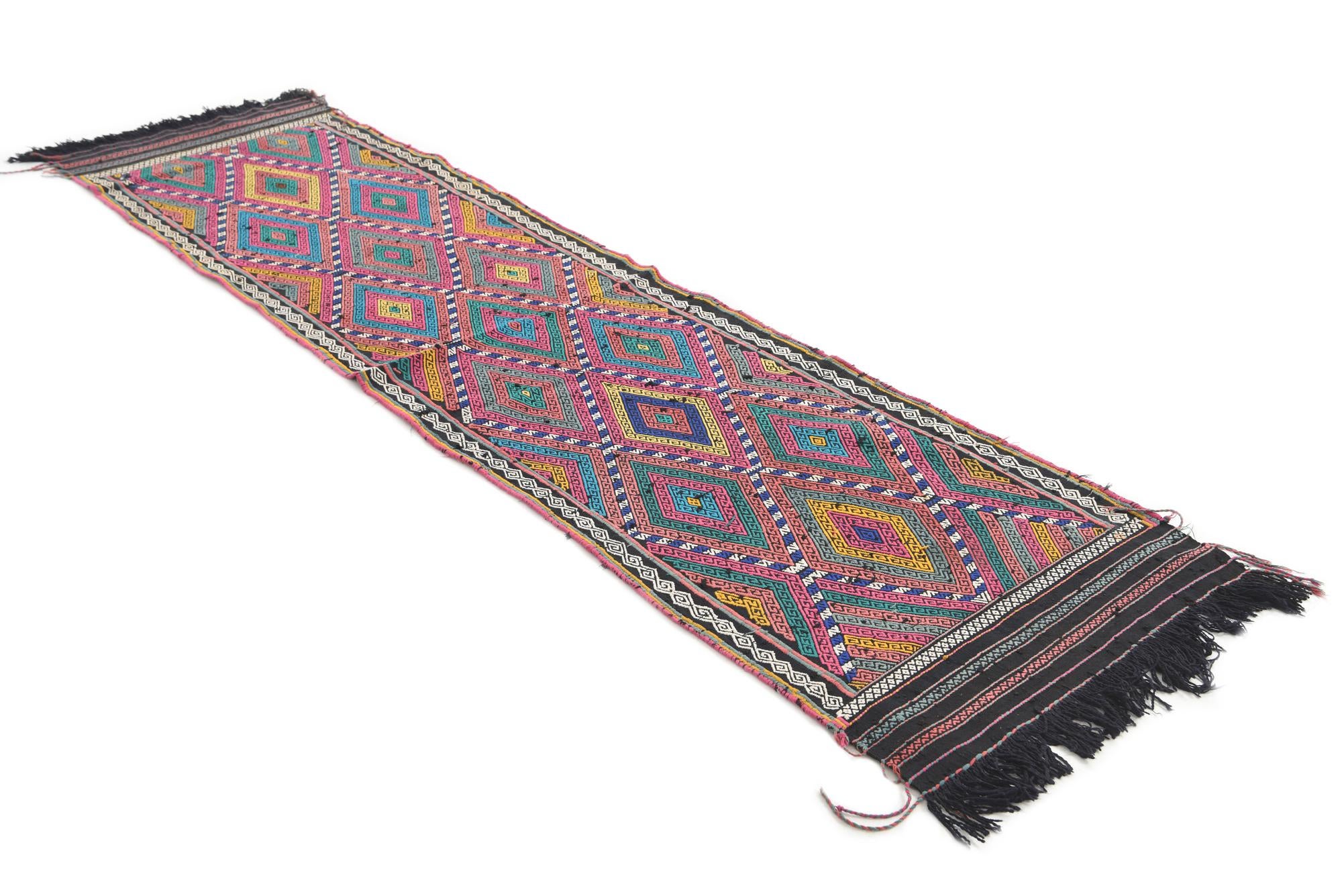 2' 3 x 8' 9 Hand Knotted Kilim Fars Persian Wool Runner Rug