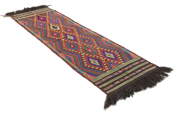 Detail image of 2' 7 x 9' Hand Knotted Kilim Fars Persian Wool Runner Rug