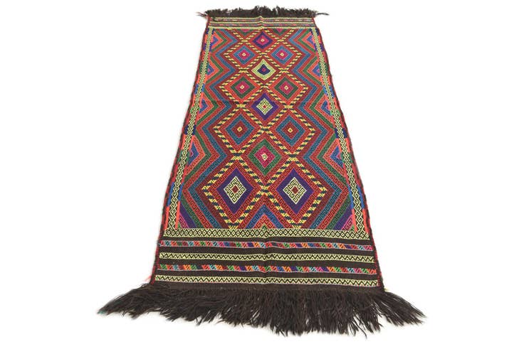 Detail image of 2' 7 x 9' Hand Knotted Kilim Fars Persian Wool Runner Rug