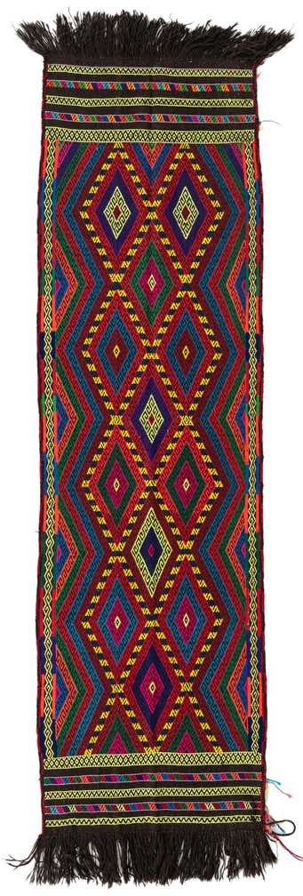 2' 7 x 9' Hand Knotted Kilim Fars Persian Wool Runner Rug