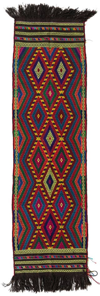 Detail image of 2' 7 x 9' Hand Knotted Kilim Fars Persian Wool Runner Rug