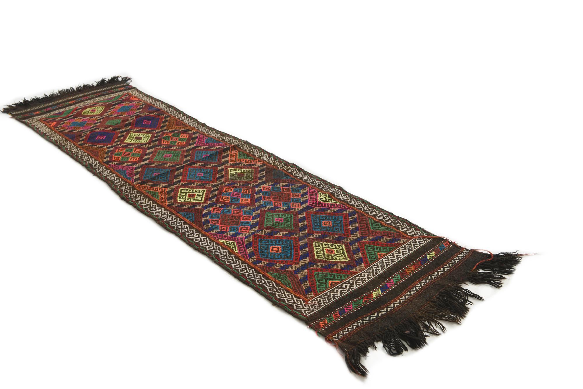2' 2 x 7' 10 Hand Knotted Kilim Fars Persian Wool Runner Rug