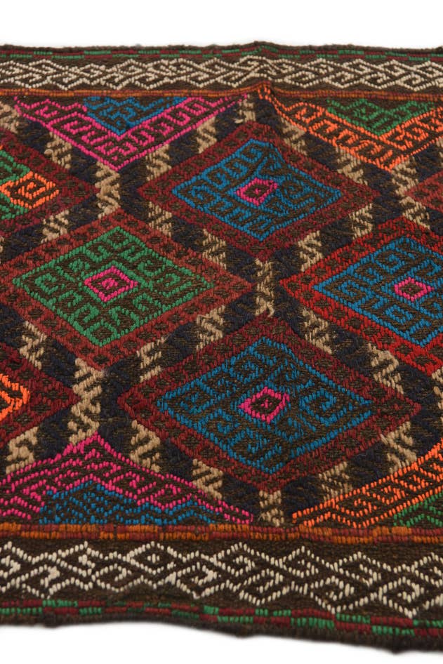 Detailansicht von 65cm x 240cm Handgeknüpft Kilim Fars Persisch Wolle Läufer Teppich