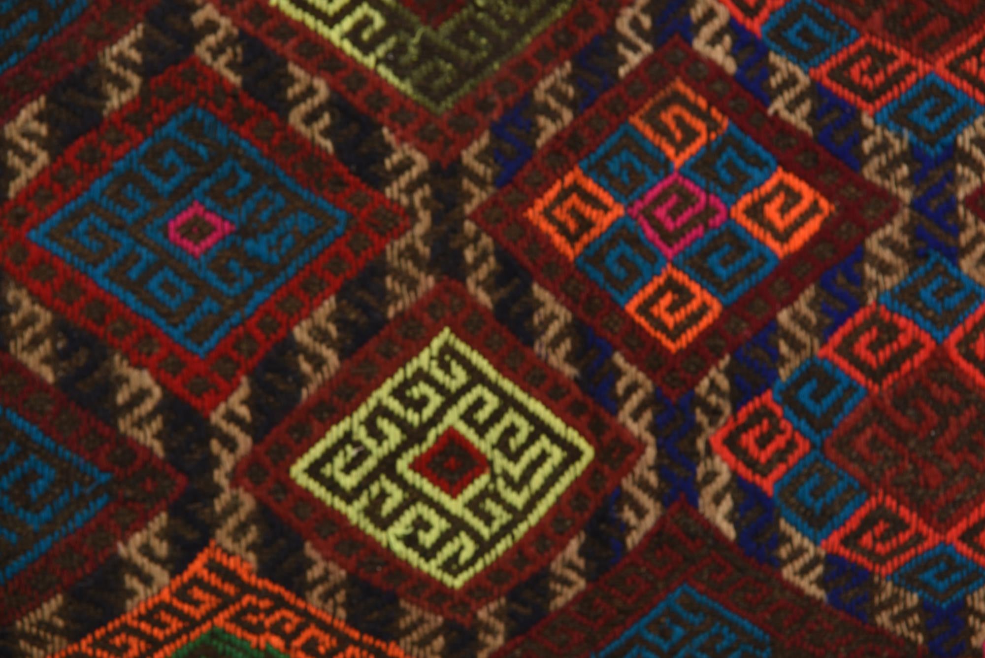 2' 2 x 7' 10 Hand Knotted Kilim Fars Persian Wool Runner Rug