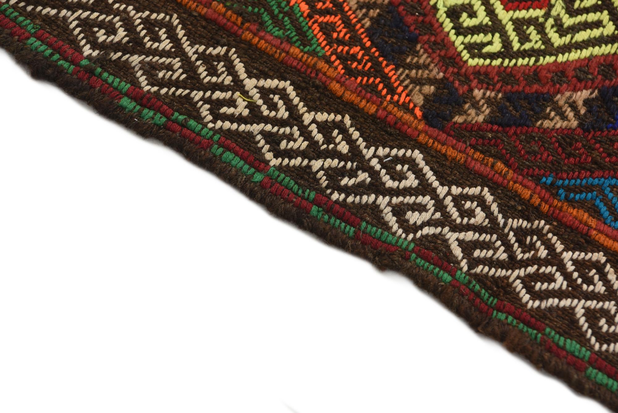 2' 2 x 7' 10 Hand Knotted Kilim Fars Persian Wool Runner Rug